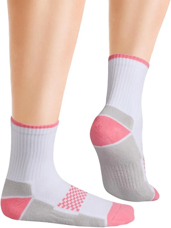 Womens Gym Tennis Casual Everyday Work Training Athletic Socks For Women, Moisture Wicking Cushioned Crew Socks