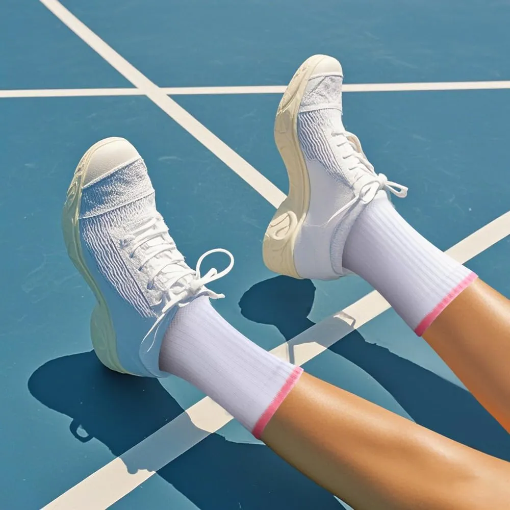 Womens Gym Tennis Casual Everyday Work Training Athletic Socks For Women, Moisture Wicking Cushioned Crew Socks