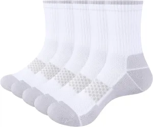 Womens Gym Tennis Casual Everyday Work Training Athletic Socks For Women, Moisture Wicking Cushioned Crew Socks