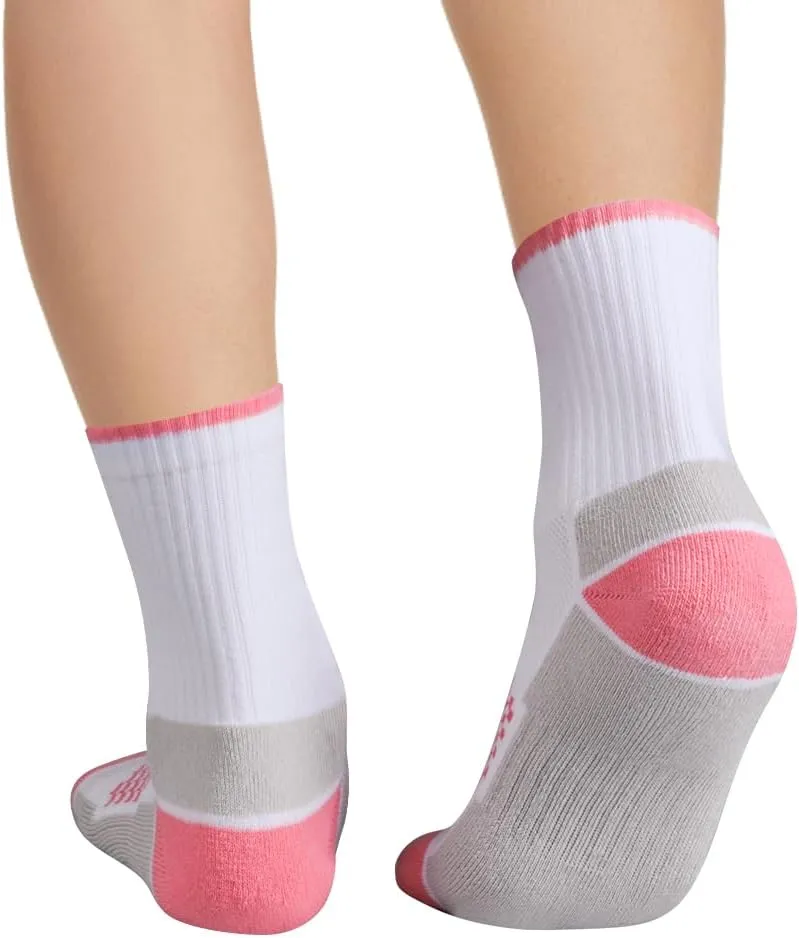 Womens Gym Tennis Casual Everyday Work Training Athletic Socks For Women, Moisture Wicking Cushioned Crew Socks