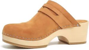 Women's Handmade Wooden Clog Mule 2.3" Open Back Leather Clogs Classic Clogs Mule for Long-Lasting Wear