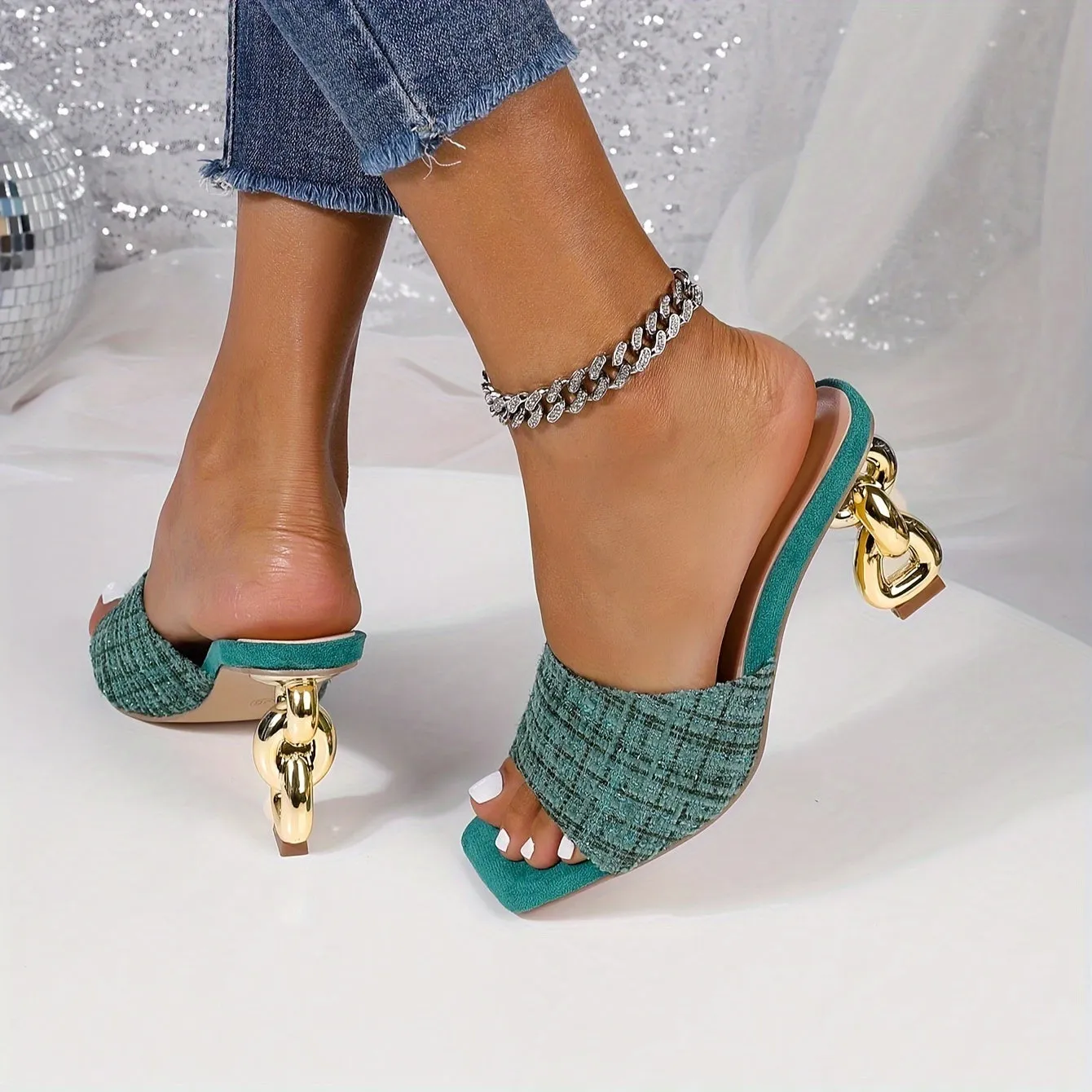 Women's High-Heeled Mule Sandals