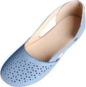 Womens Hollow Ballet Flats Round Toe Slip On Shoes Light Weight Comfort Sandals Retro Low Heels Shoe Vintage Leather Sandal Casual Walking Mary Janes Shoes with Breathable Eyelets