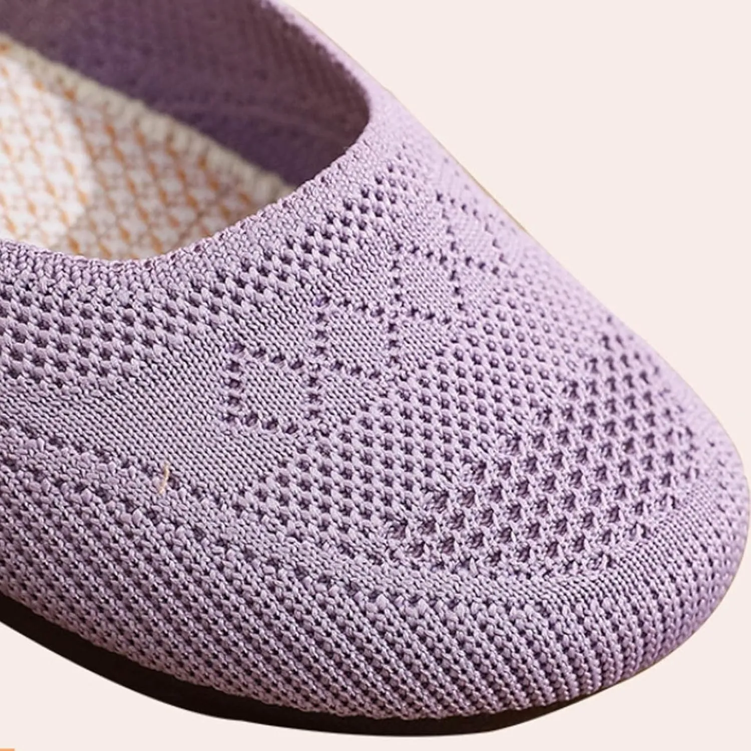 Womens Knitted Flat Shoes Lightweight Comfortable Slip on Loafers Breathable Flats Knit loaferas Casual Breathable mesh Walking Shoes Round Toe Ballet Flat Shoes Walking Flats Shoes for Women