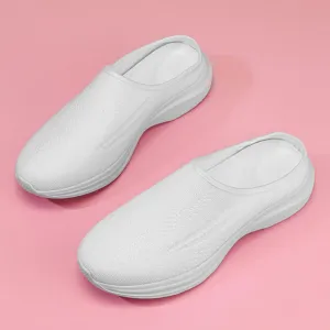 Women's Knitted Wedge Orthopedic Mule Clogs,Comfortable Mesh Soft Platform Lightweight Breathable Closed Toe Slingback Sneakers Sandals with Arch Support for Plantar Fasciitis