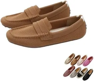 Women’s Lightweight Knit Loafers Driving Loafer,Slip On Flat Boat Shoes Flat Bottom Breathable Loafer Shoes