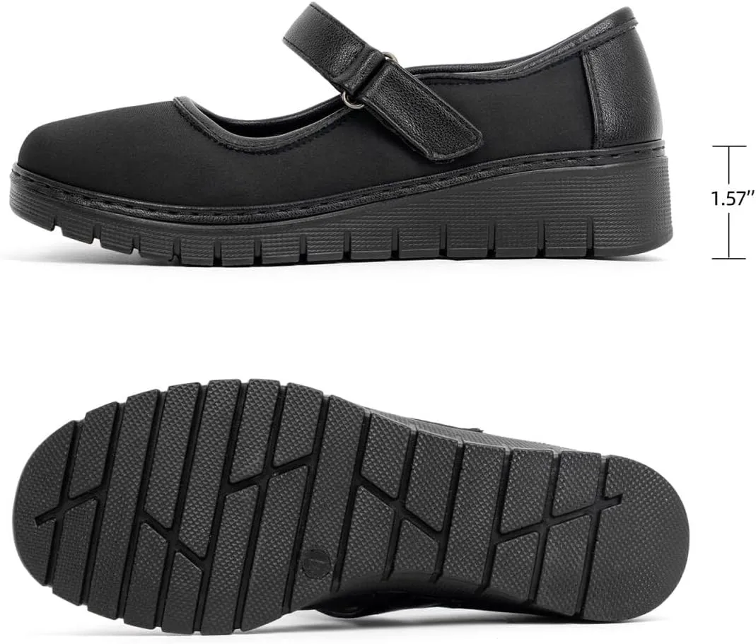 Women’s Mary Jane Shoes for Bunions Comfortable Orthotic Dress Shoes Non-Slip Orthopedic Work Shoes