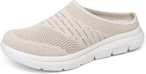 Women's mesh Breathable Soft Sole Mules Fashion Knitted Backless Slip on Lightweight Walking Shoes Casual Comfortable Outdoor Sports Wedge Mule