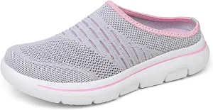 Women's mesh Breathable Soft Sole Mules Fashion Knitted Backless Slip on Lightweight Walking Shoes Casual Comfortable Outdoor Sports Wedge Mule