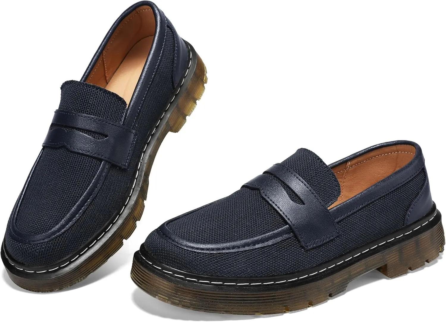 Women's Mesh Penny Loafers Breathable Knitted Flat Shoes Comfortable & Lightweight Slip-Ons