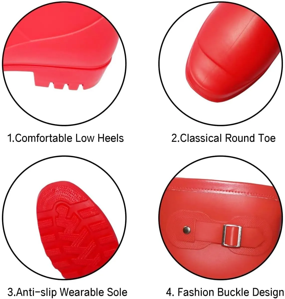 Women's Mid Calf Rain Boots Waterproof Fashion Garden Shoes Anti-slipping Rainboots For Women Comfortable Insole Light Rain Shoes