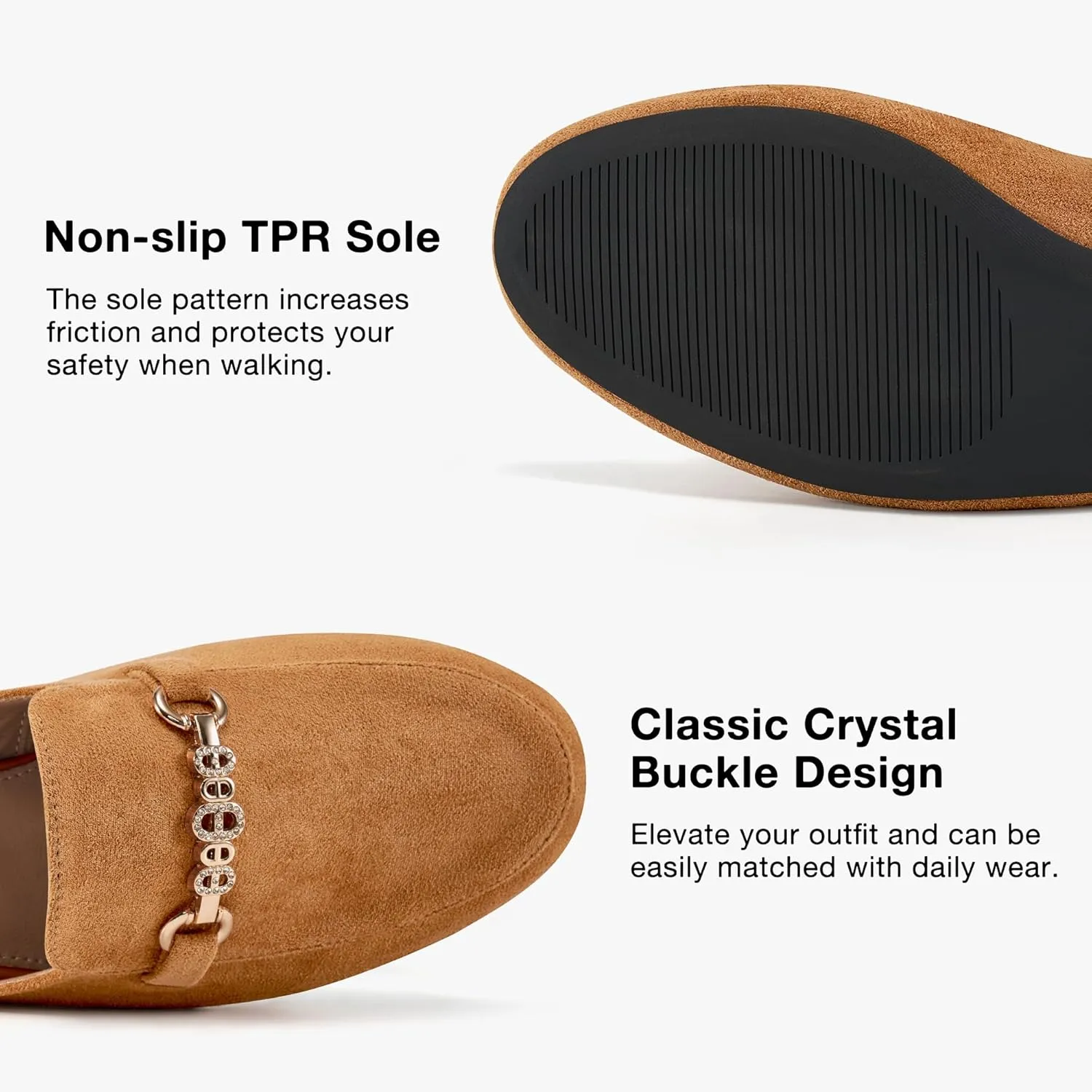 Womens Mules Buckle Flats: Classic Suede Slip On Shoes Dressy Closed Toe Backless Slides Loafers 2025