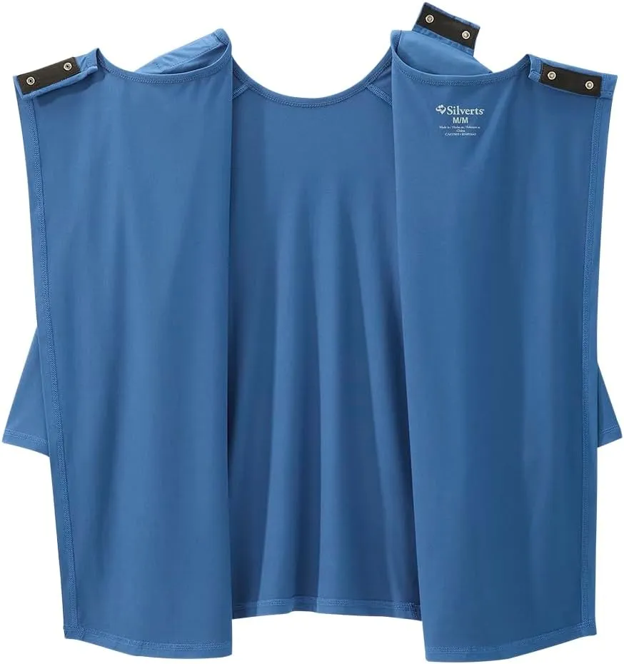 Women’s Open Back Adaptive Active Crew Neck Top for Seniors - 3/4 Long Sleeve Shirt