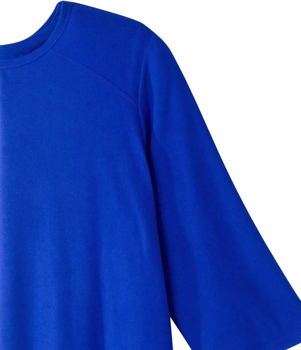 Women’s Open Back Adaptive Active Crew Neck Top for Seniors - 3/4 Long Sleeve Shirt