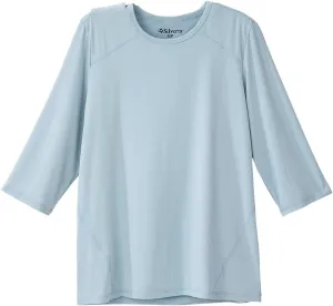 Women’s Open Back Adaptive Active Crew Neck Top for Seniors - 3/4 Long Sleeve Shirt