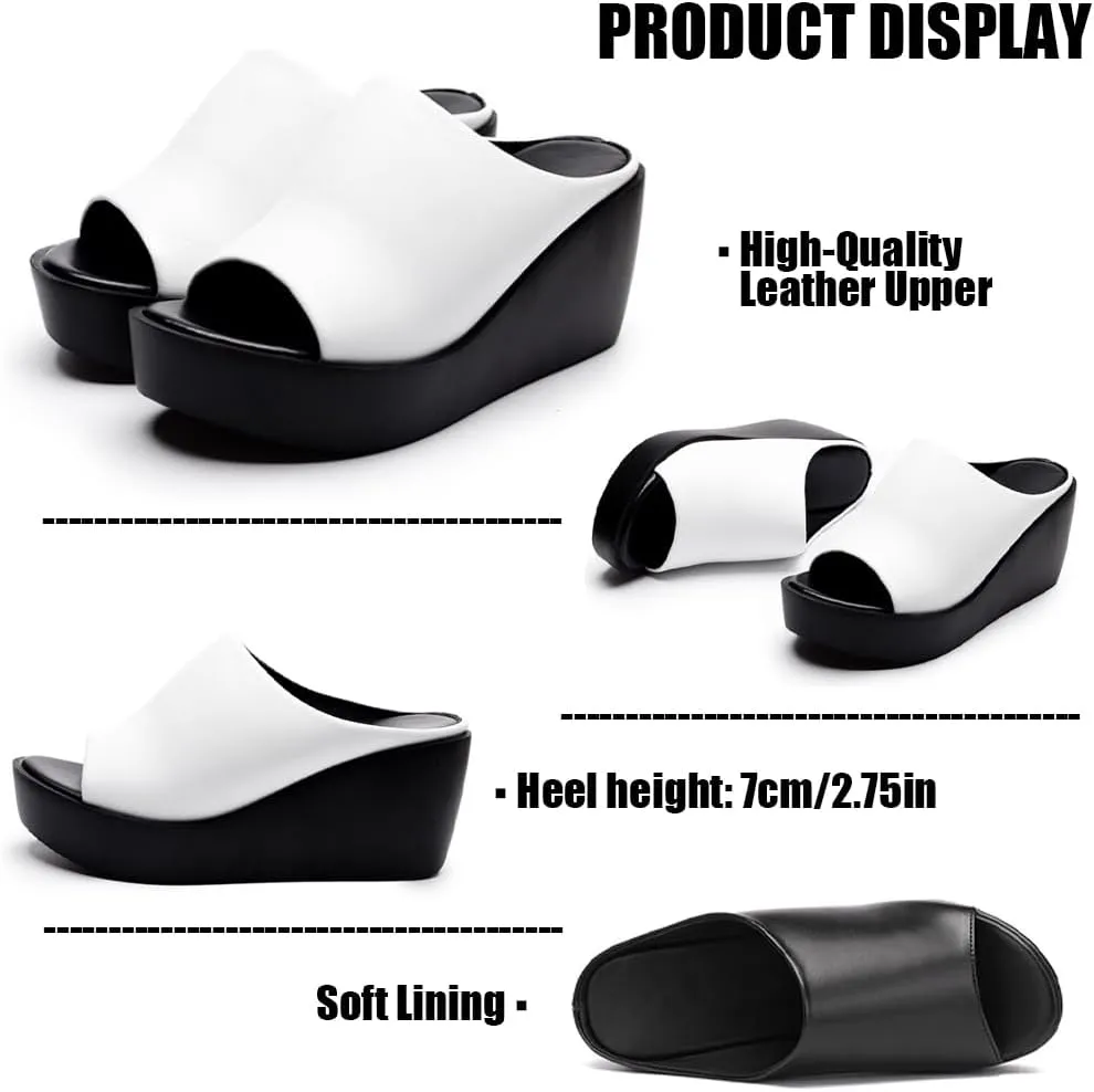 Women's Orthopedic Sandals Arch Support Slip-On Lightweight Breathable Summer Sandals With High Heels Non-Slip Soles Comfortable Walking Shoes