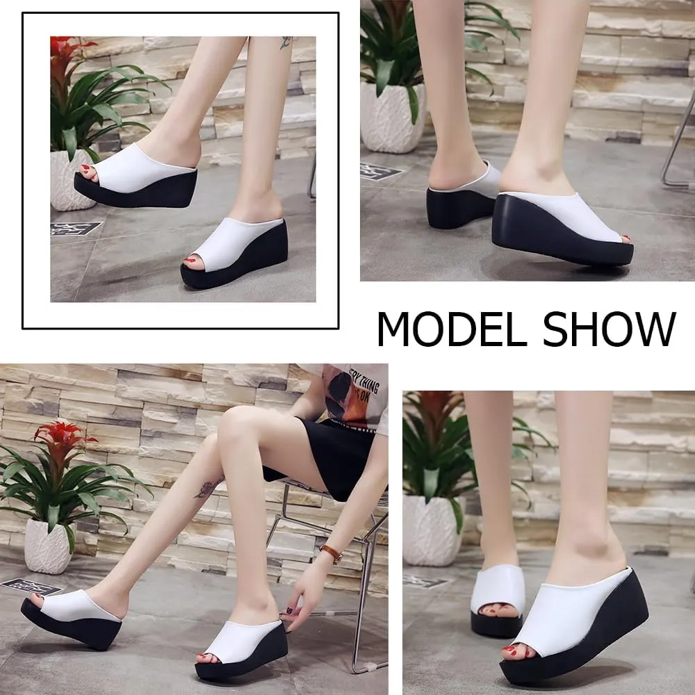 Women's Orthopedic Sandals Arch Support Slip-On Lightweight Breathable Summer Sandals With High Heels Non-Slip Soles Comfortable Walking Shoes