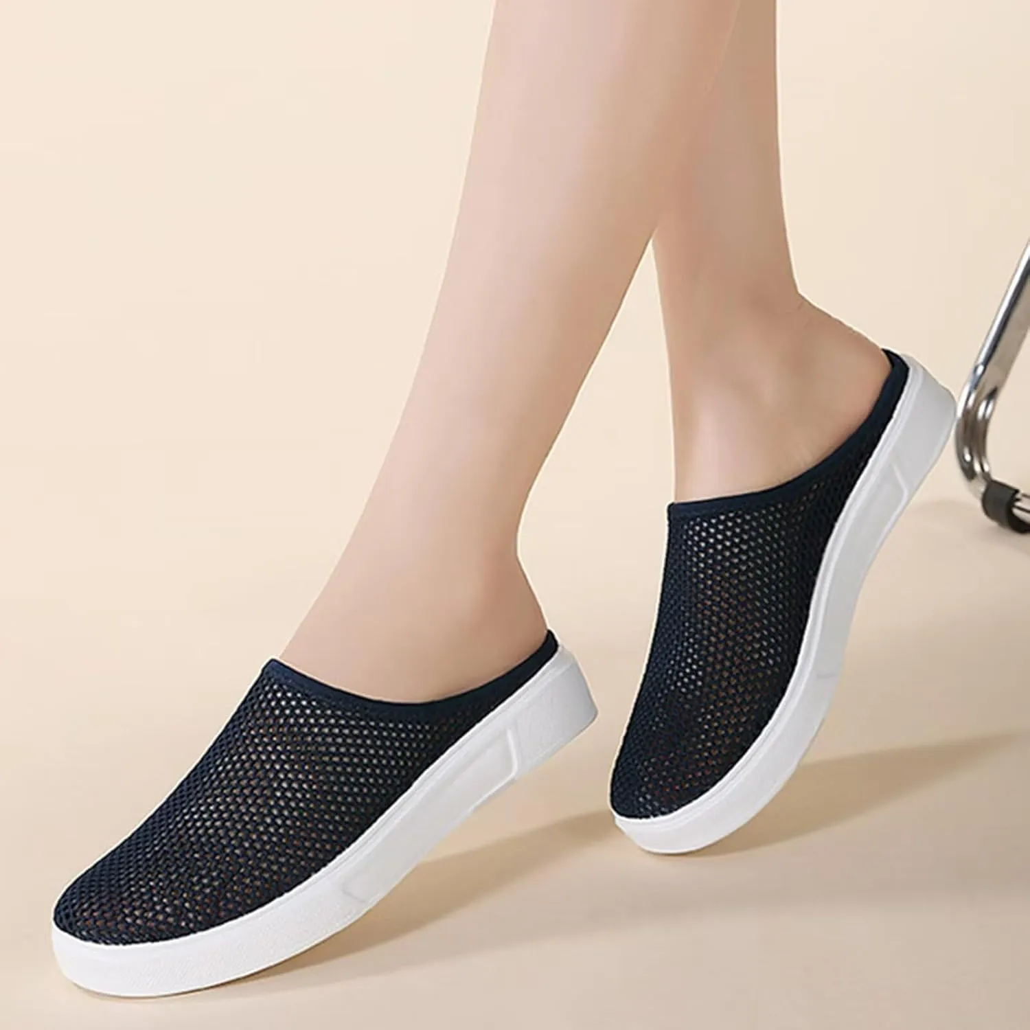 Women's Orthopedic Sandals Slippers Mesh Breathable Summer Slip-On Daily Walking Shoes Outdoor Arch Support Beach Walking Slippers