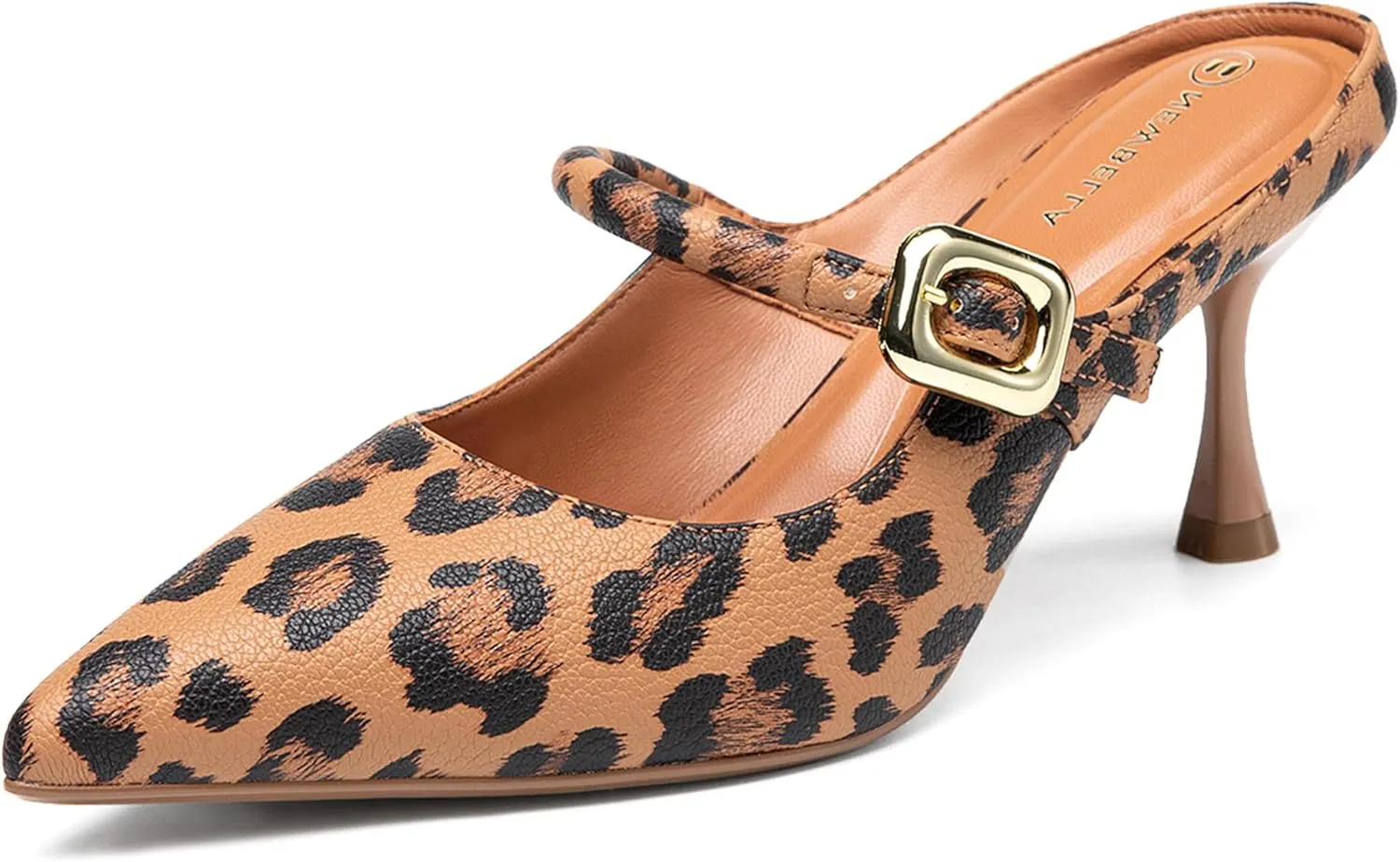 Women's Pointed Toe Heeled Mules, Knit Sandals, Slip-On Shoes