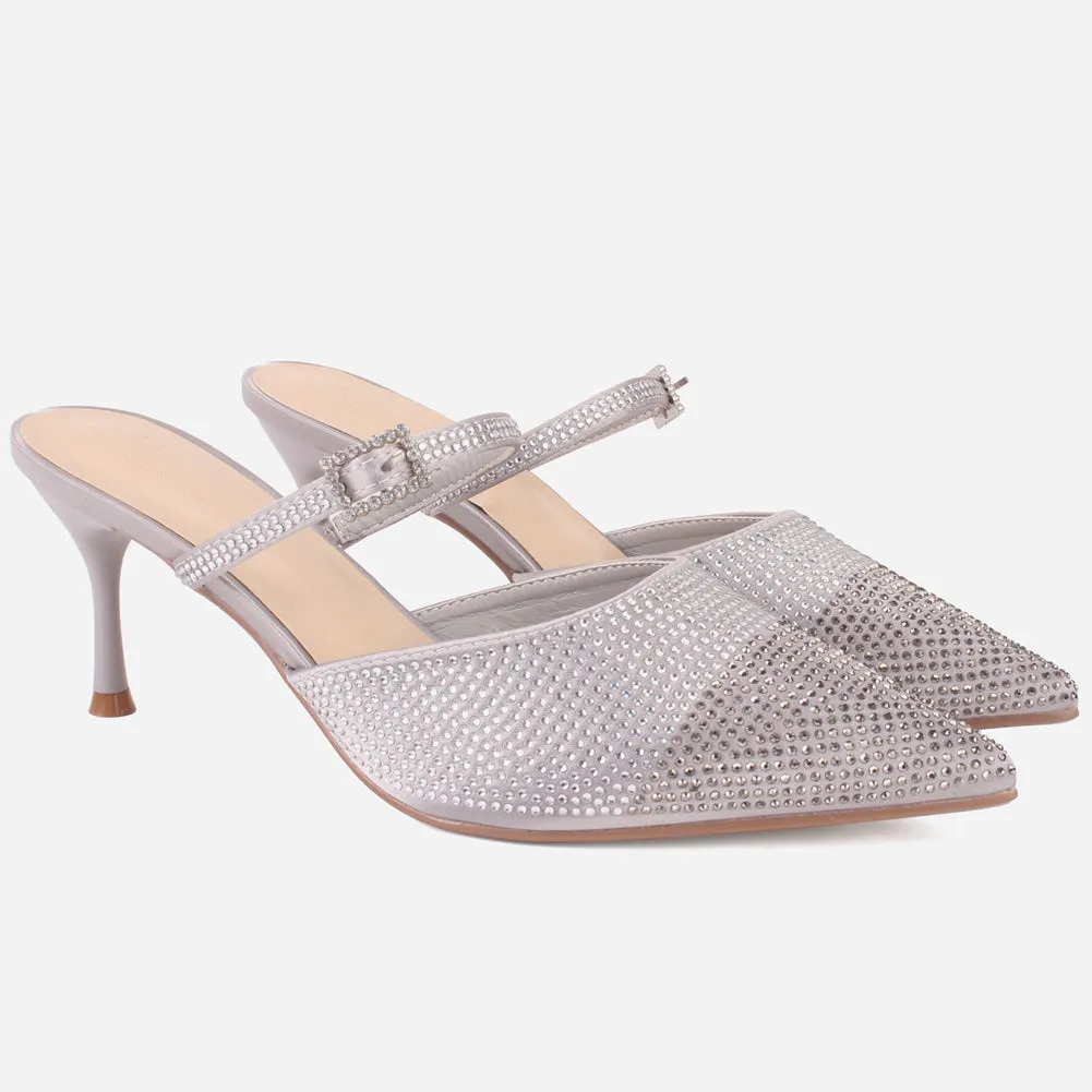 Women's "LIKORICE" Glittery Evening Sandals