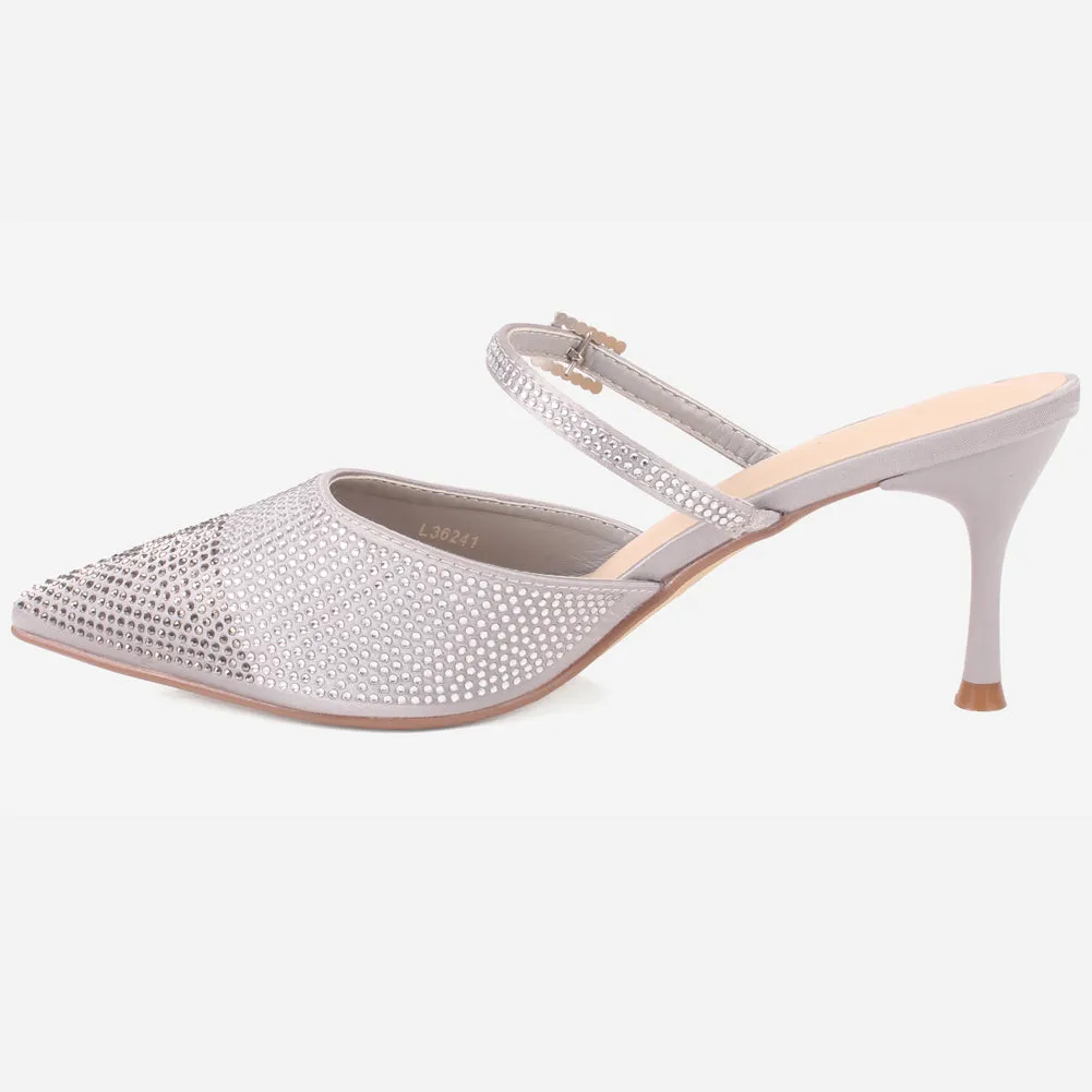 Women's "LIKORICE" Glittery Evening Sandals