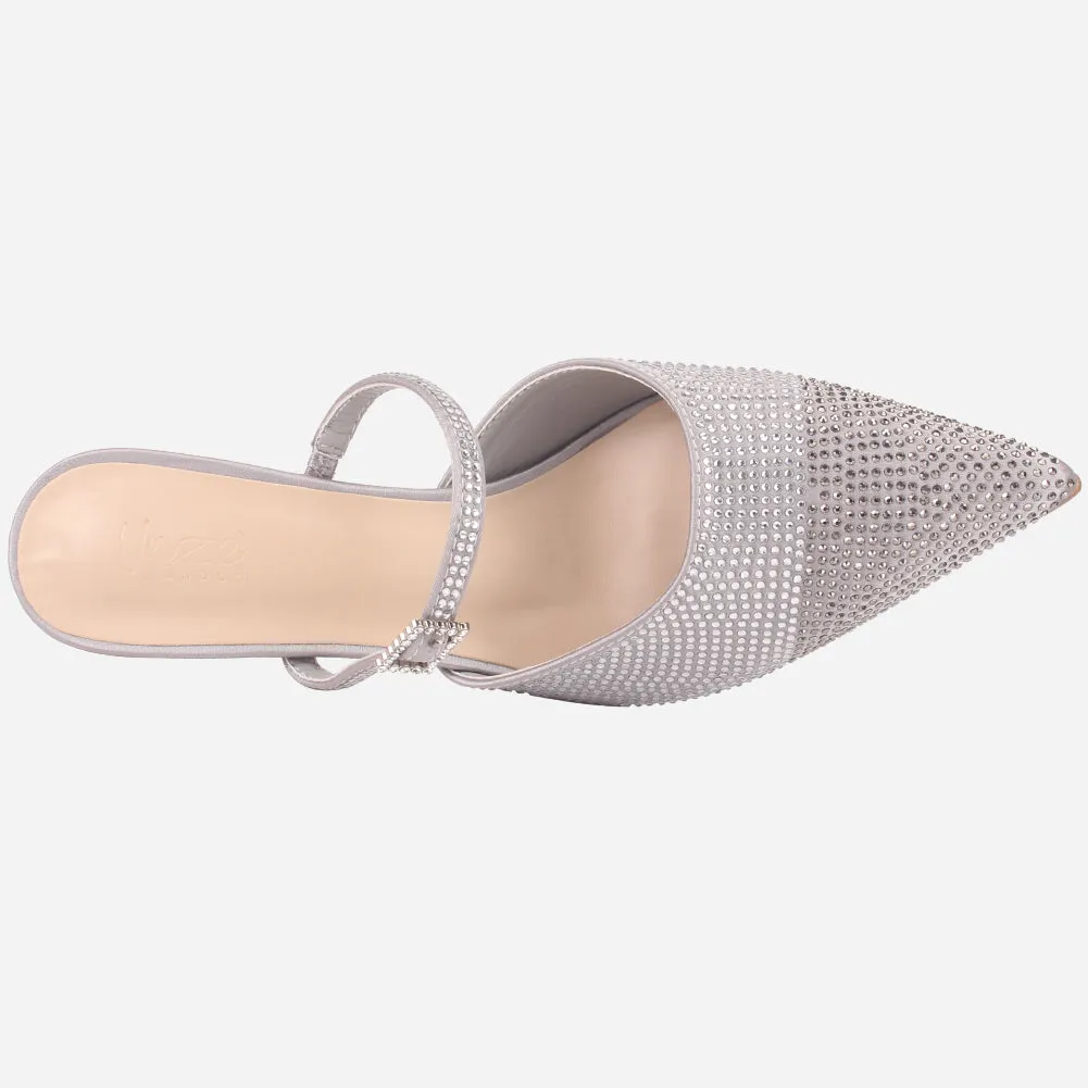 Women's "LIKORICE" Glittery Evening Sandals