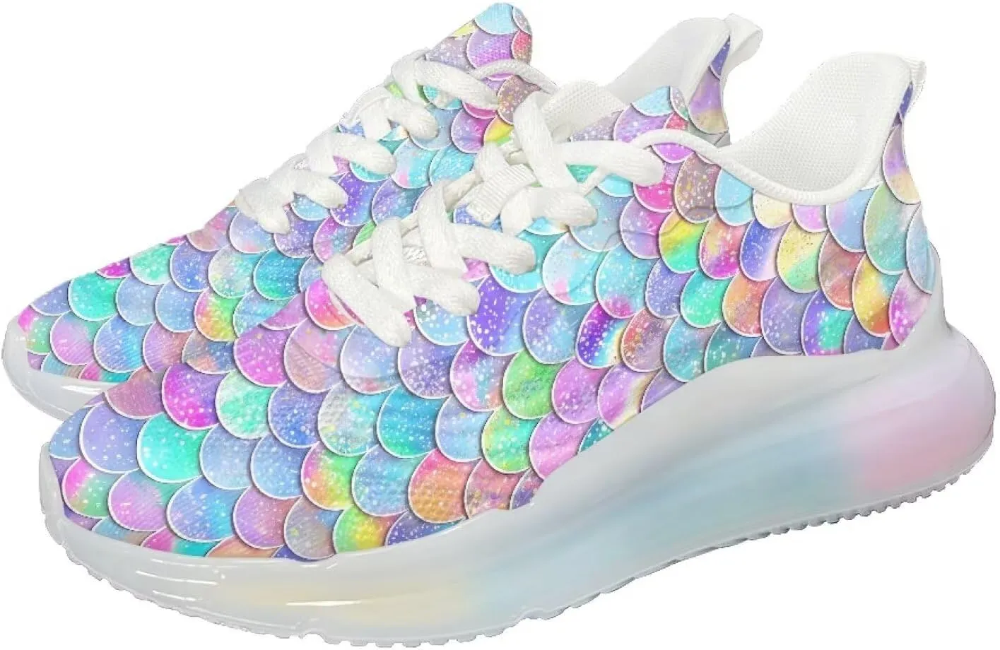 Women's Rainbow Sneaker Cozy Lightweight Air Cushion Footwear Travel Sneaker Breathable Anti-Slip Walking Shoes for Women US 6-11