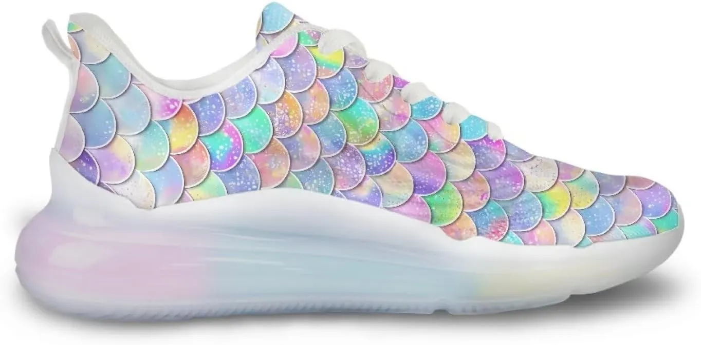 Women's Rainbow Sneaker Cozy Lightweight Air Cushion Footwear Travel Sneaker Breathable Anti-Slip Walking Shoes for Women US 6-11