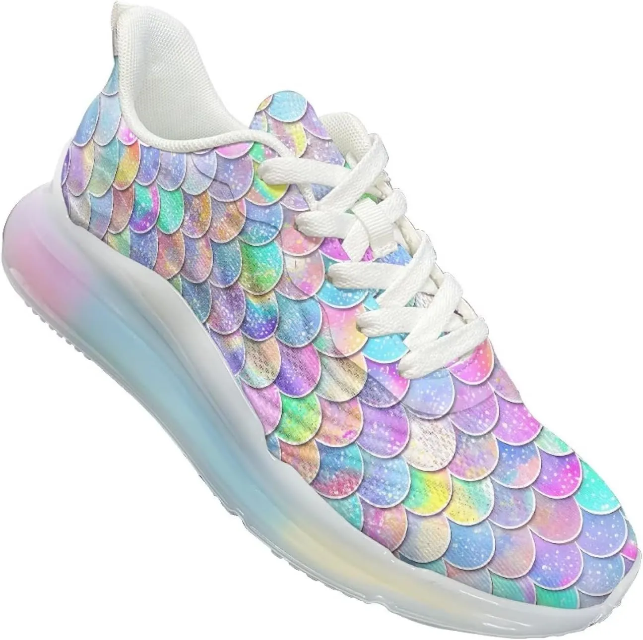 Women's Rainbow Sneaker Cozy Lightweight Air Cushion Footwear Travel Sneaker Breathable Anti-Slip Walking Shoes for Women US 6-11