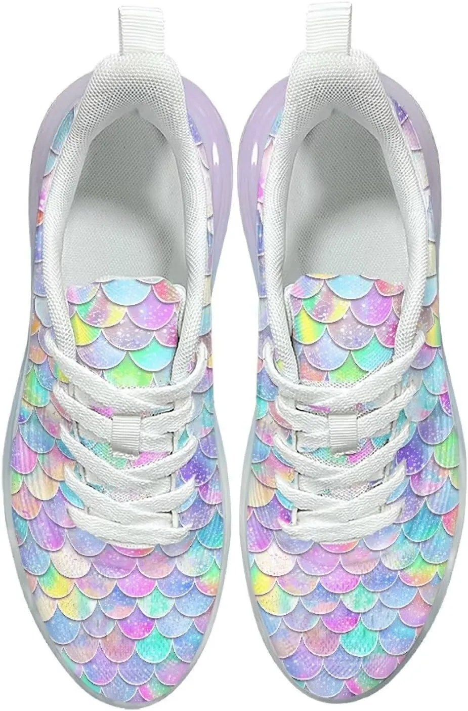 Women's Rainbow Sneaker Cozy Lightweight Air Cushion Footwear Travel Sneaker Breathable Anti-Slip Walking Shoes for Women US 6-11