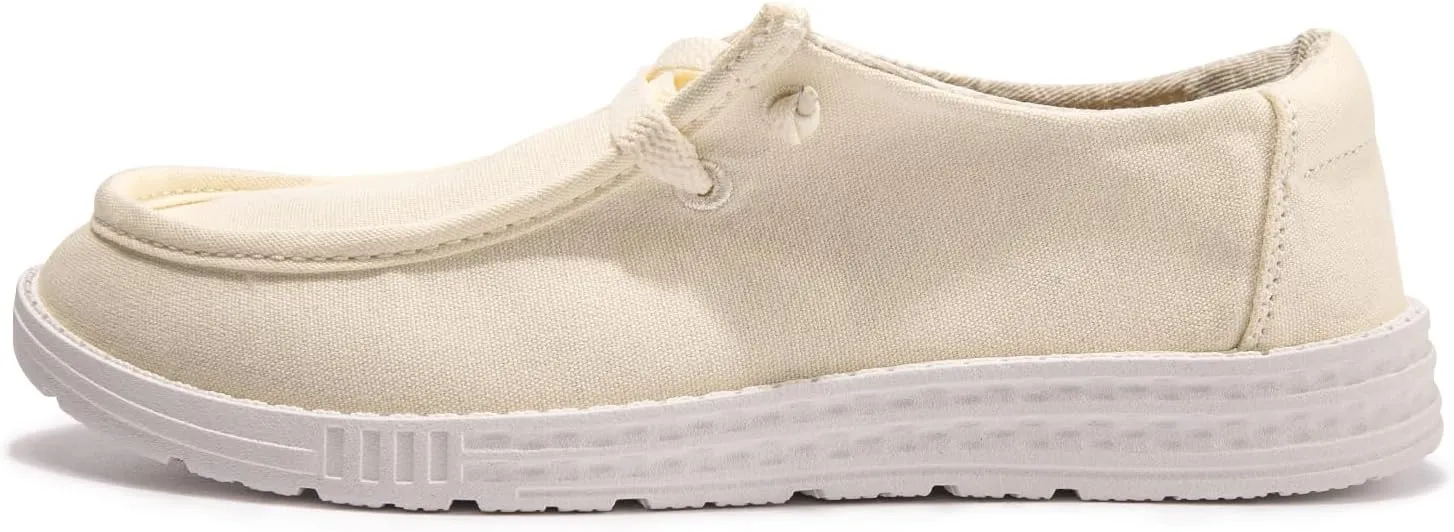 Womens Slip On Loafer Outdoor Sneakers Causal Low Top Canvas Flat Comfortable Fashion Walking Shoes