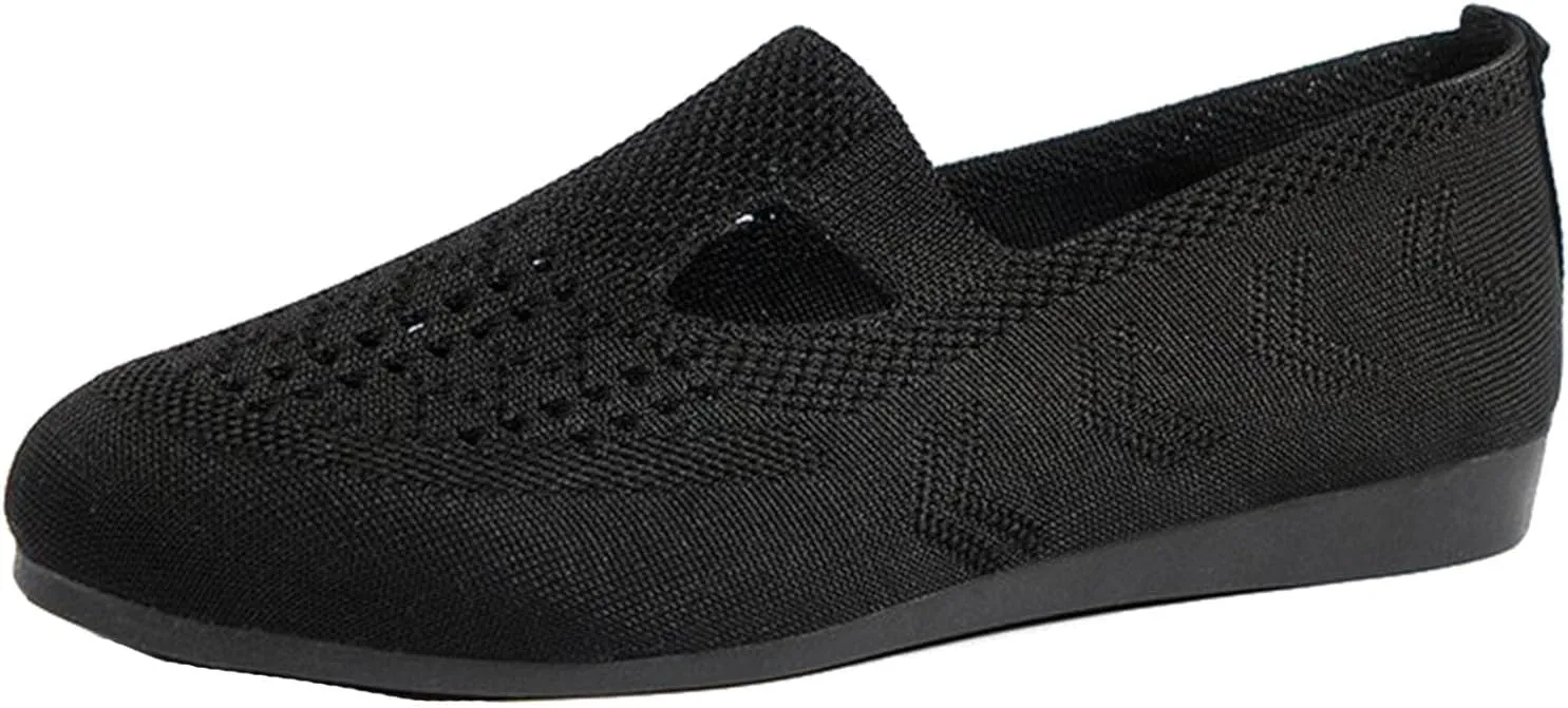 Women's Slip on Loafer Shoes, Casual On Flat Shoes, Breathable Mesh Walking Shoes