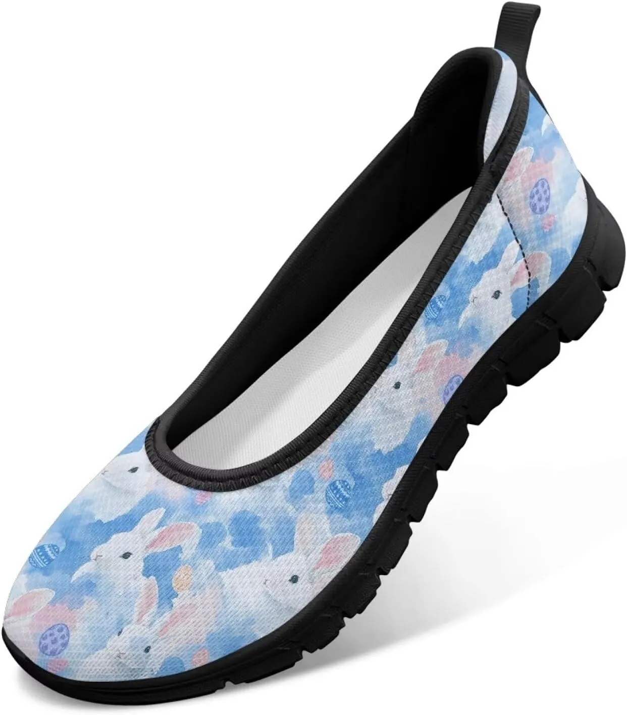 Women's Slip on Loafer Shoes Mesh Casual Ballet Flat Walking Sneakers Knit Round Toe Casual Shoes