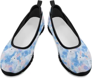 Women's Slip on Loafer Shoes Mesh Casual Ballet Flat Walking Sneakers Knit Round Toe Casual Shoes