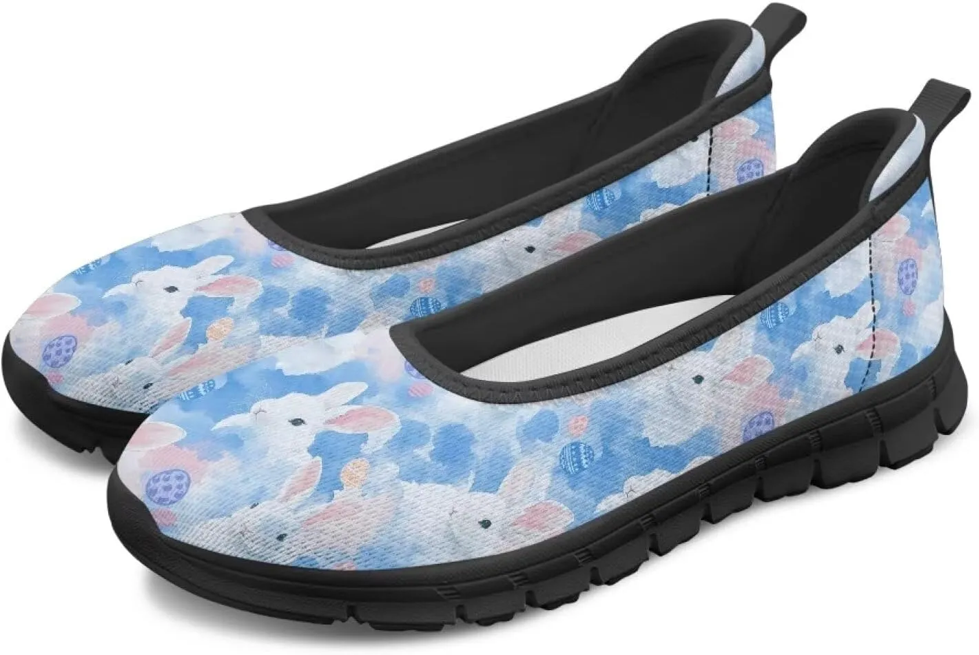 Women's Slip on Loafer Shoes Mesh Casual Ballet Flat Walking Sneakers Knit Round Toe Casual Shoes