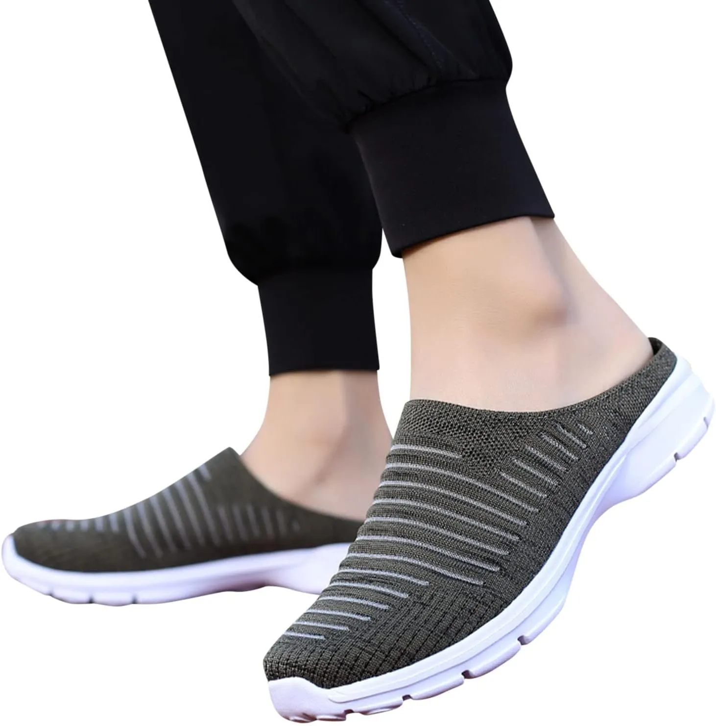 Women's Slip-on Mule Sneakers Lightweight Womens Running Shoes Casual Casual Shoes Trendy Women's Fashion Sneakers Brown Tennis Shoe Casual Loafers