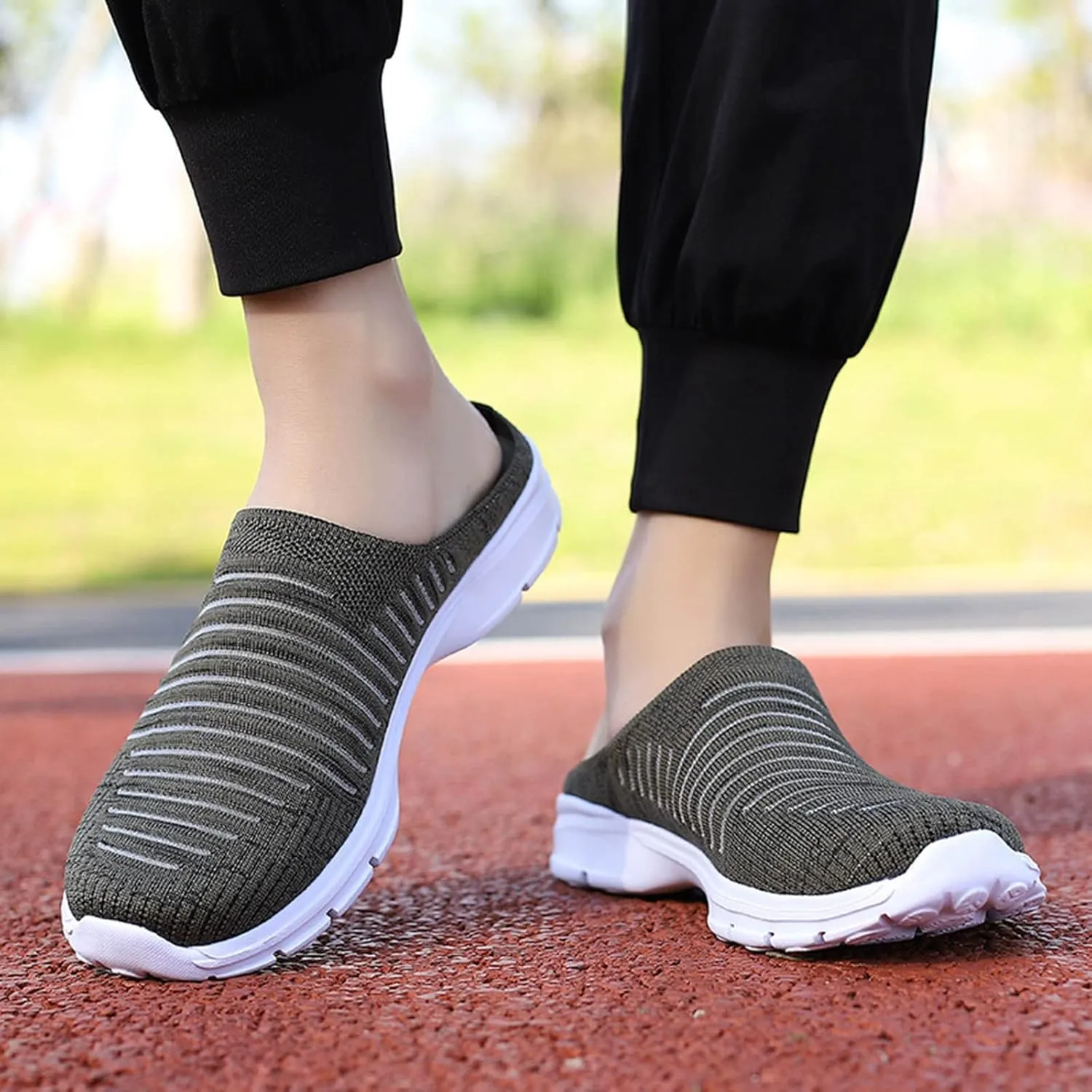 Women's Slip-on Mule Sneakers Lightweight Womens Running Shoes Casual Casual Shoes Trendy Women's Fashion Sneakers Brown Tennis Shoe Casual Loafers