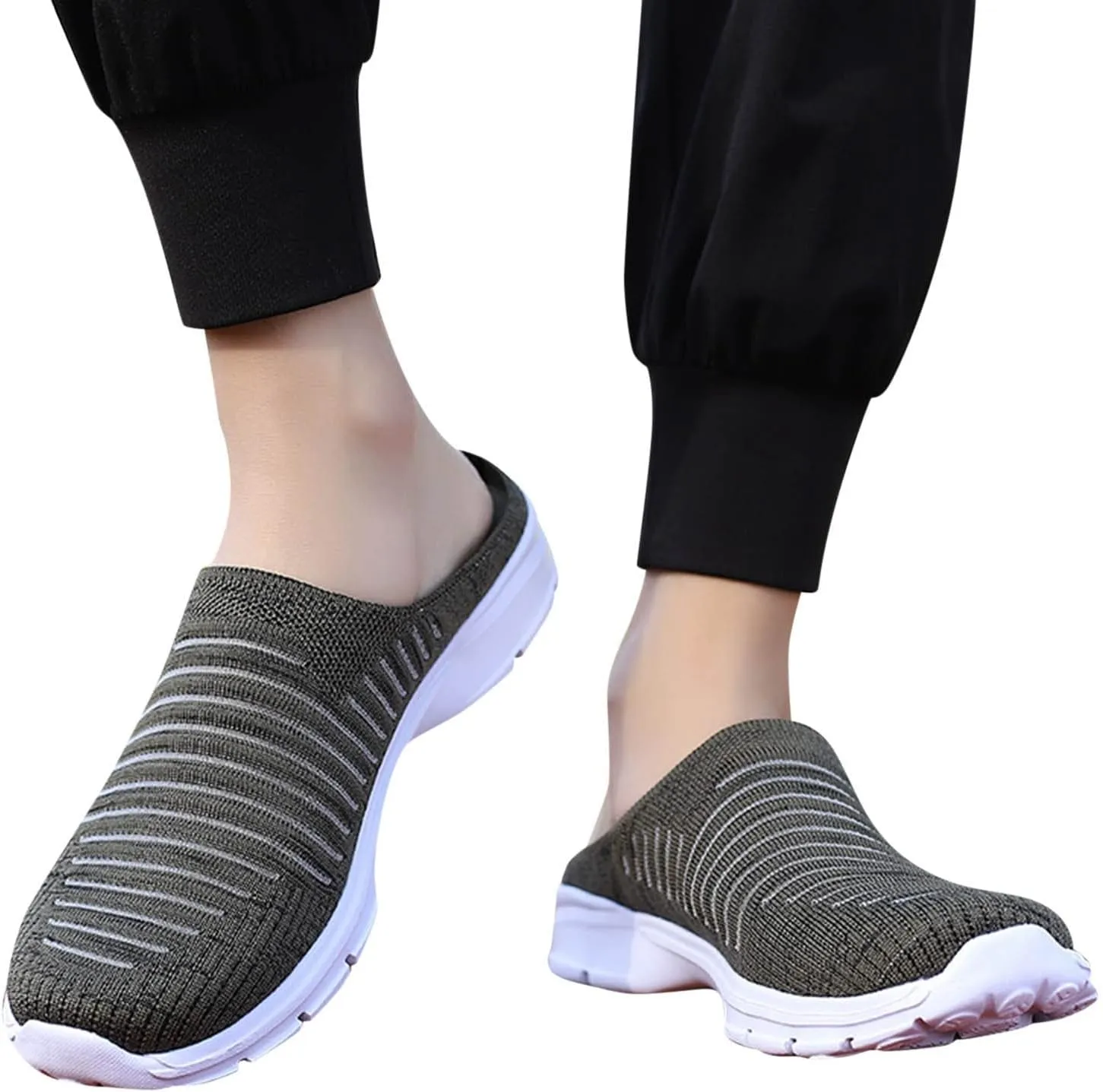 Women's Slip-on Mule Sneakers Lightweight Womens Running Shoes Casual Casual Shoes Trendy Women's Fashion Sneakers Brown Tennis Shoe Casual Loafers