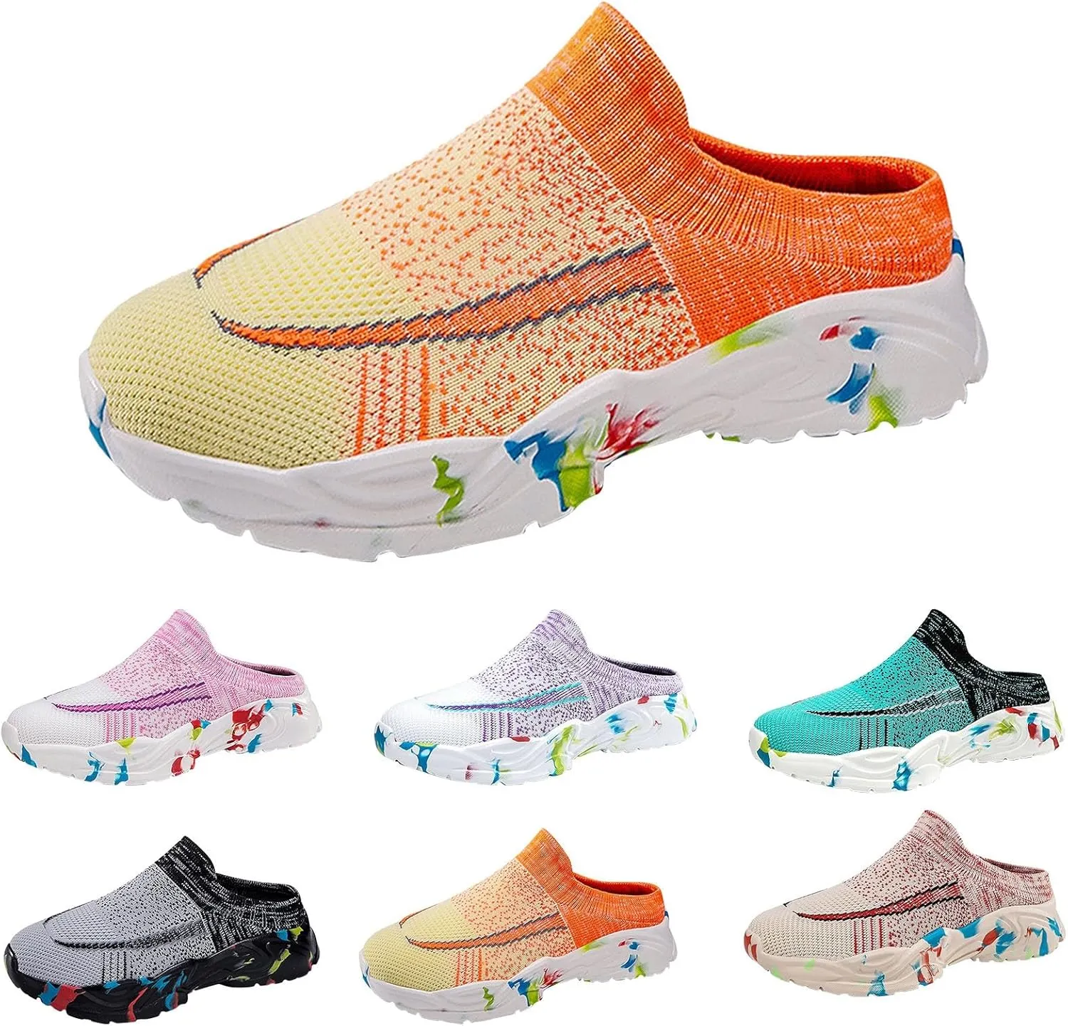 Women's Slip-on Mule Sneakers Lightweight Womens Tennis Shoes Casual Men's Casual Dress Shoes High Top Sneakers White Tennis Shoe Trainers Shoe