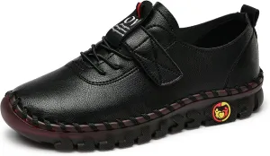 Women's Tendon Soft Sole Casual Orthopedic Shoes Fashion HandSewing Leather Non-Slip Flat Loafers Low-top Outdoor Comfy Breathable Walk Mam Nurse Shoes