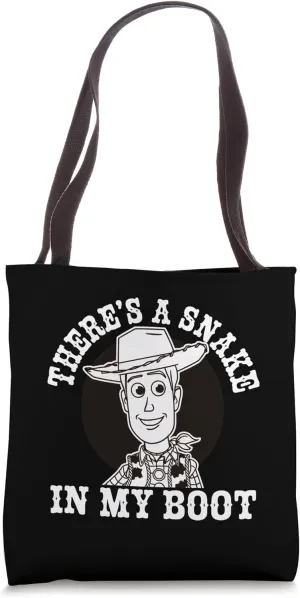 Woody Cowboy There's Snake In My Boot Funny Quote Design Tote Bag