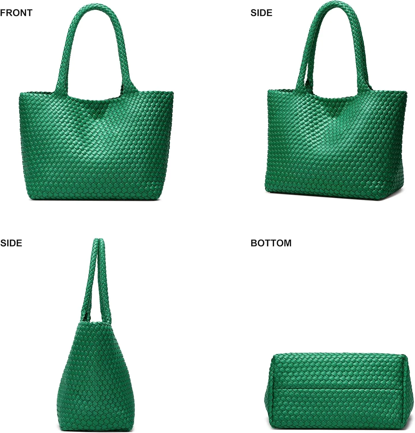 Woven Bags for Women Tote Purse: Vegan Leather Shoulder Handbags - Large Beach Tote - Travel Totes Handwoven Satchel