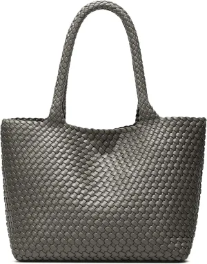Woven Bags for Women Tote Purse: Vegan Leather Shoulder Handbags - Large Beach Tote - Travel Totes Handwoven Satchel