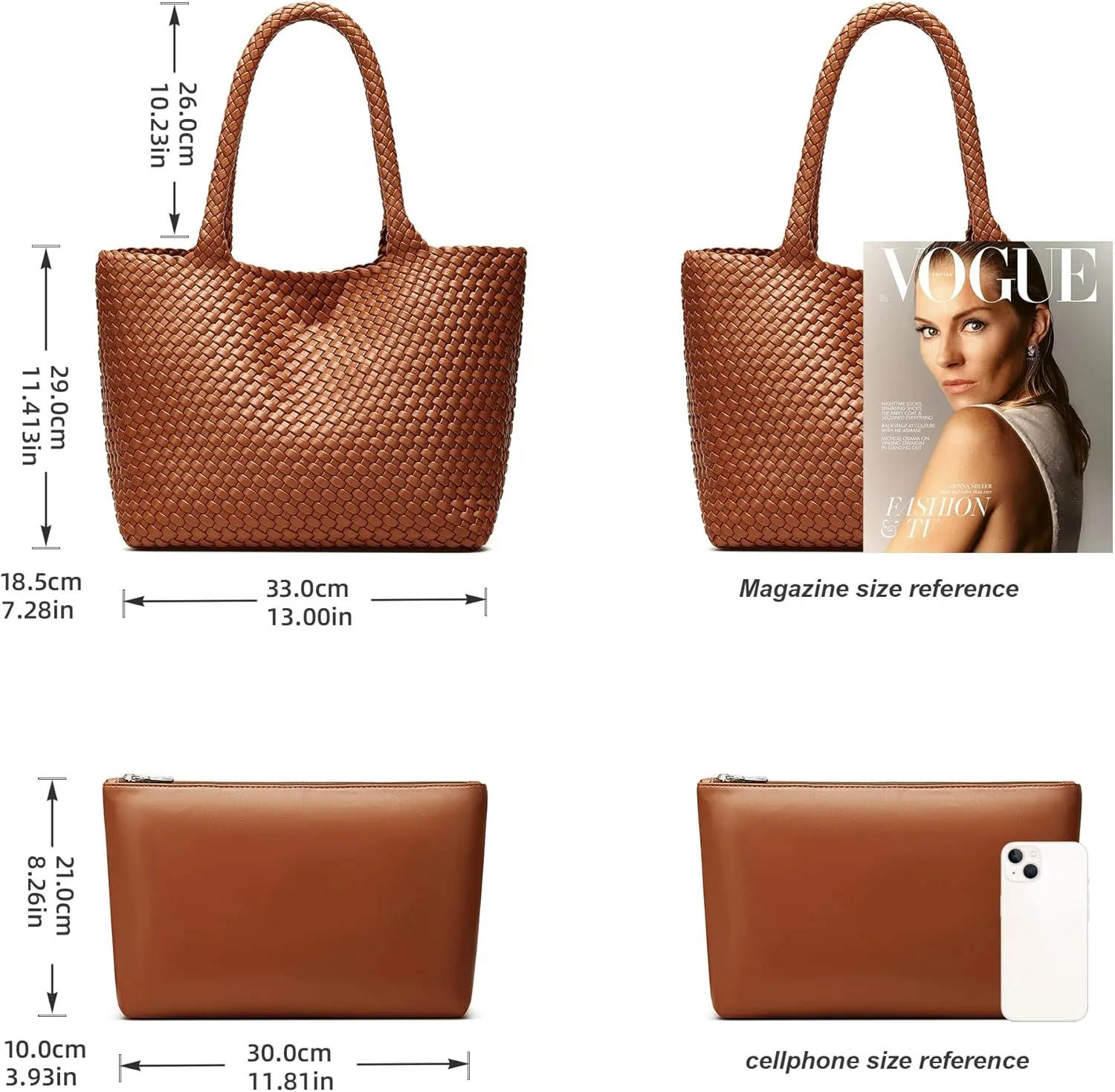 Woven Bags for Women Tote Purse: Vegan Leather Shoulder Handbags - Large Beach Tote - Travel Totes Handwoven Satchel