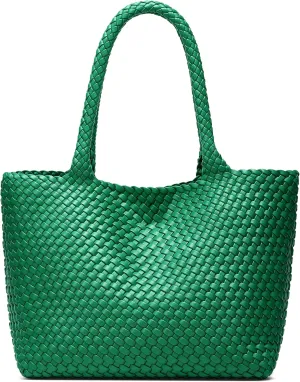 Woven Bags for Women Tote Purse: Vegan Leather Shoulder Handbags - Large Beach Tote - Travel Totes Handwoven Satchel