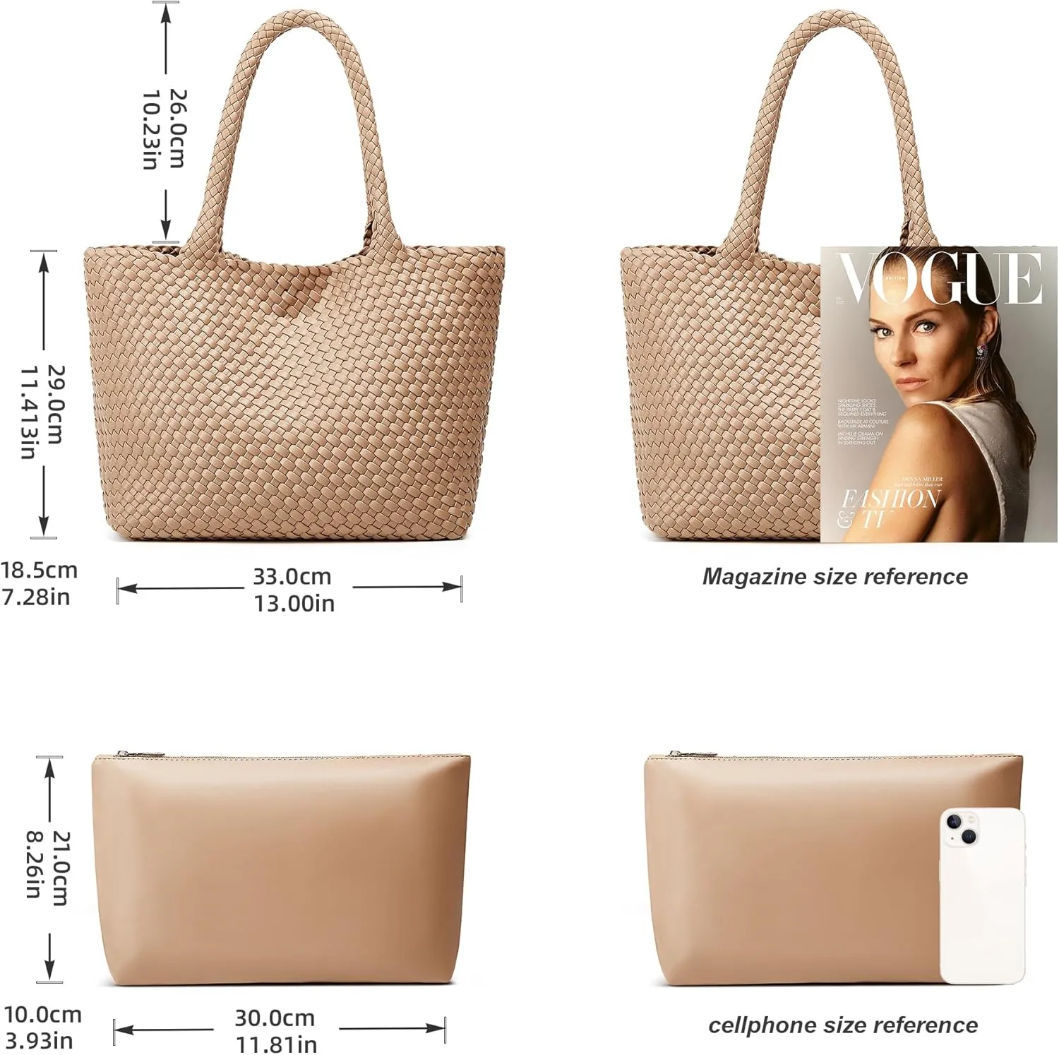 Woven Bags for Women Tote Purse: Vegan Leather Shoulder Handbags - Large Beach Tote - Travel Totes Handwoven Satchel