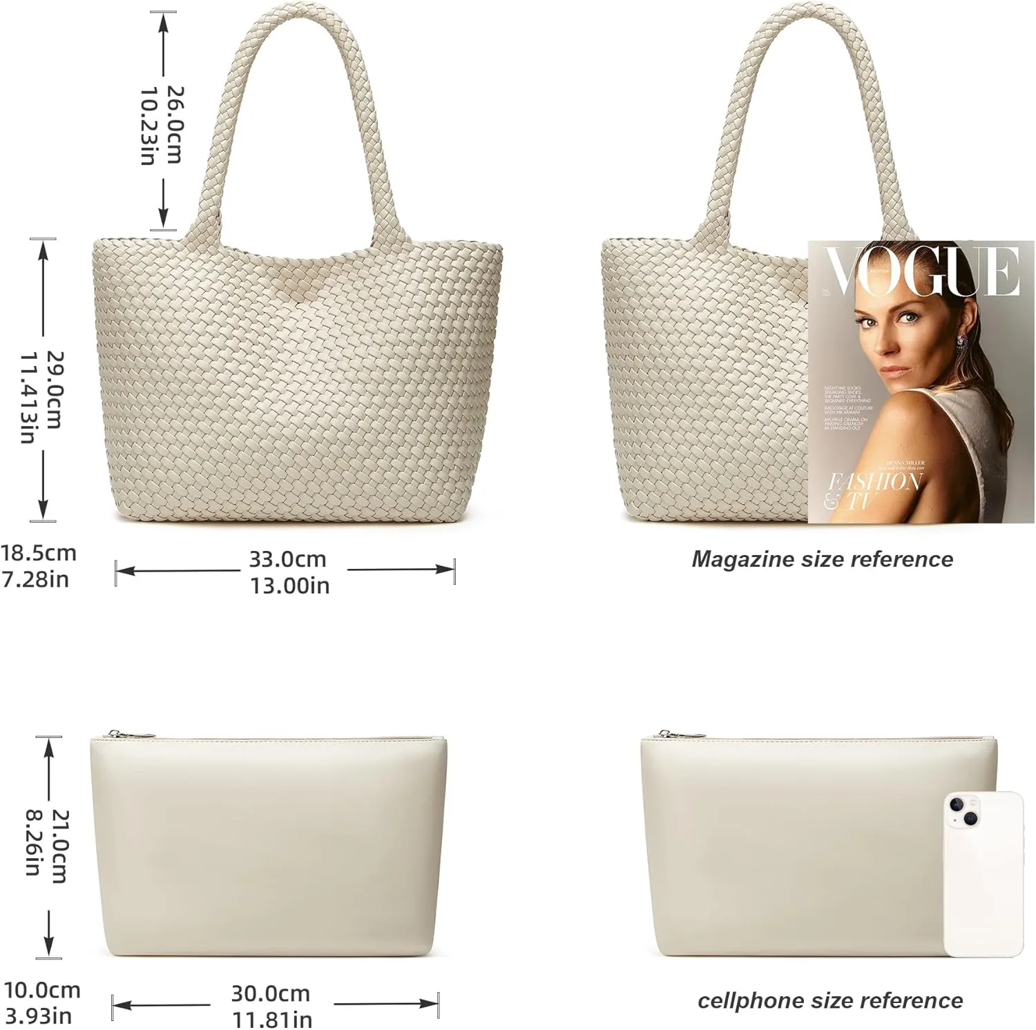 Woven Bags for Women Tote Purse: Vegan Leather Shoulder Handbags - Large Beach Tote - Travel Totes Handwoven Satchel