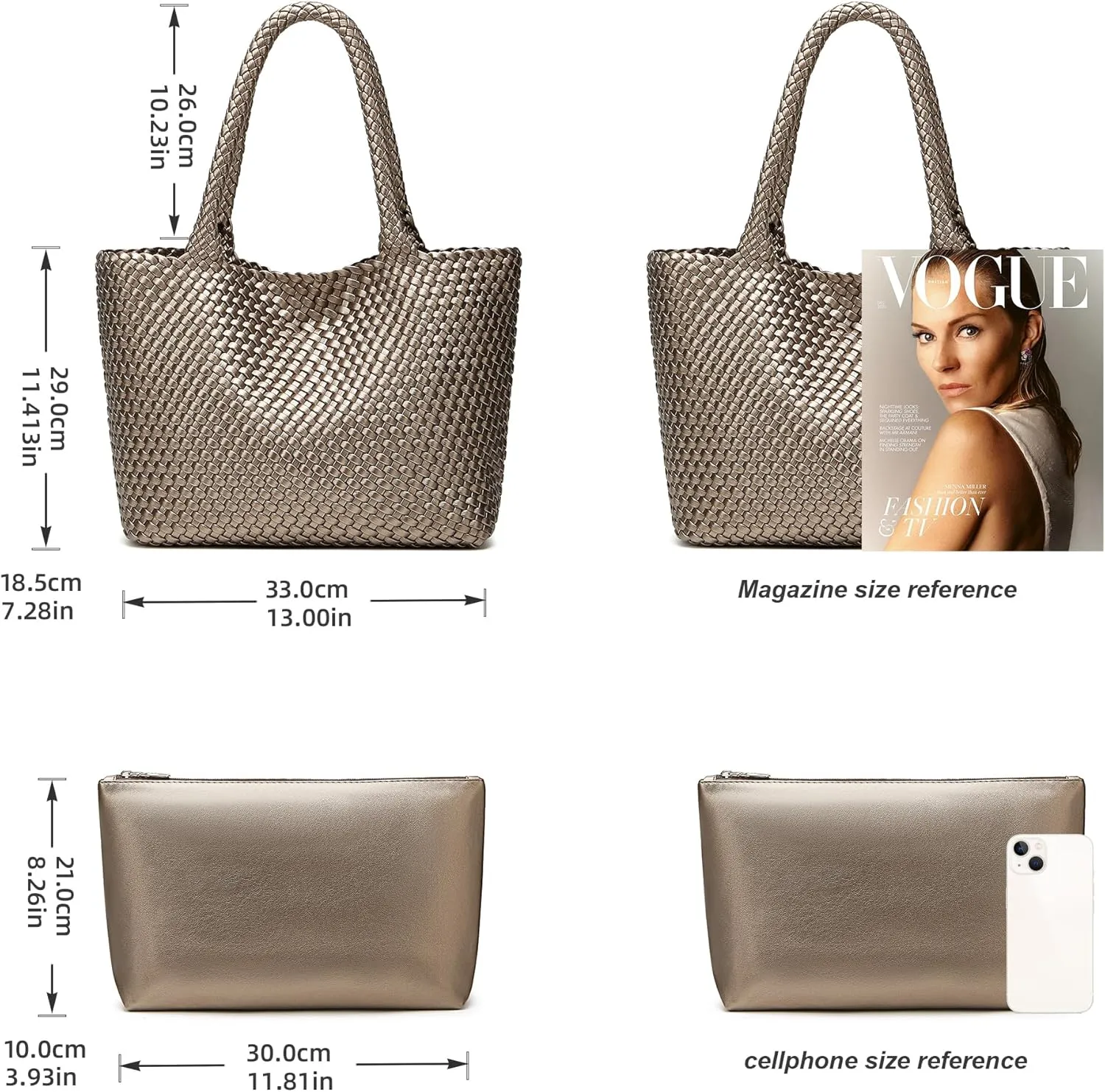 Woven Bags for Women Tote Purse: Vegan Leather Shoulder Handbags - Large Beach Tote - Travel Totes Handwoven Satchel