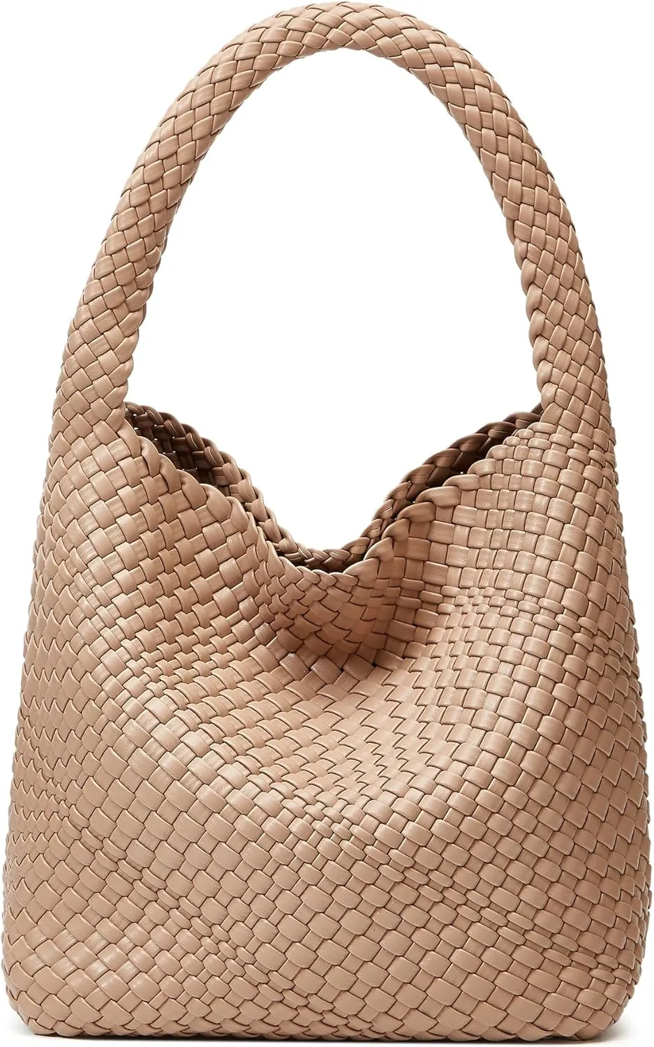 Woven Tote Bag for Women: Vegan Leather Shoulder Purse - Underarm Hobo Bag - Summer Beach Tote for Vacation