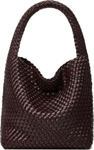 Woven Tote Bag for Women: Vegan Leather Shoulder Purse - Underarm Hobo Bag - Summer Beach Tote for Vacation